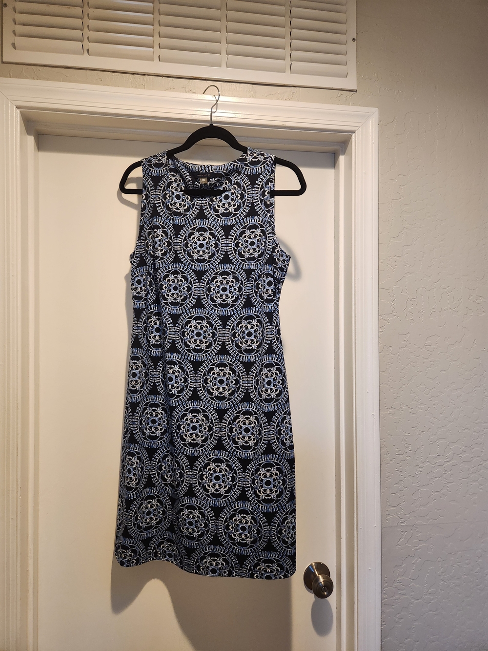 Tommy Hilfiger Navy and White Medallion Shift Dress